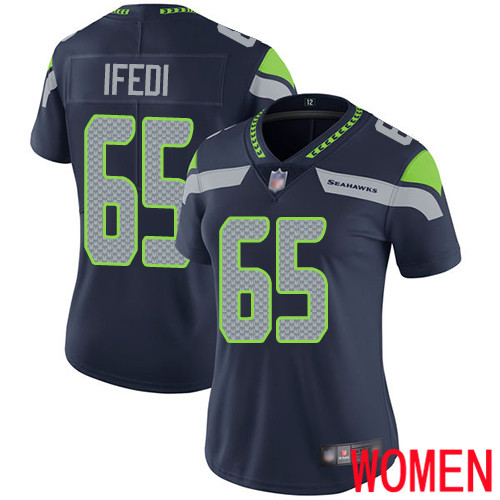 Seattle Seahawks Limited Navy Blue Women Germain Ifedi Home Jersey NFL Football 65 Vapor Untouchable